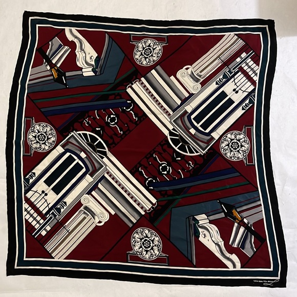 Designer Silk Print Scarf - Picture 5 of 6